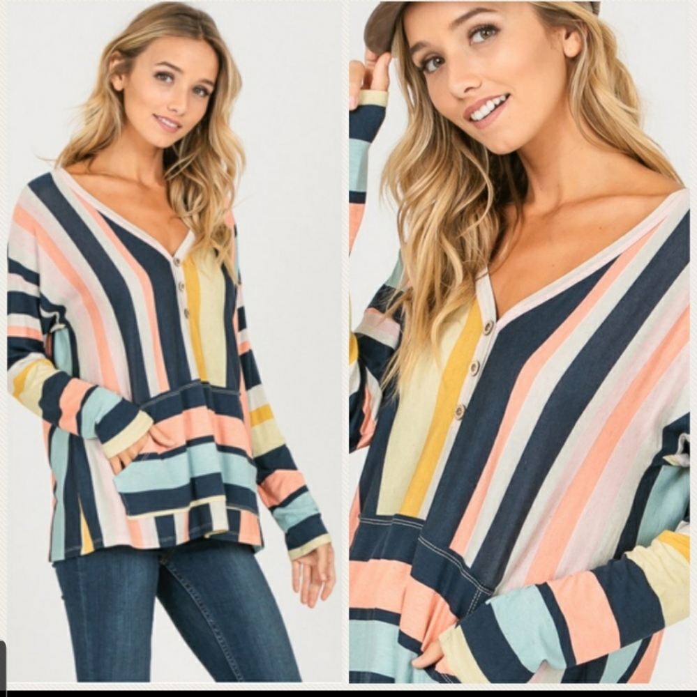 Light wt. Long sleeve t-shirt type ,Trendystripes